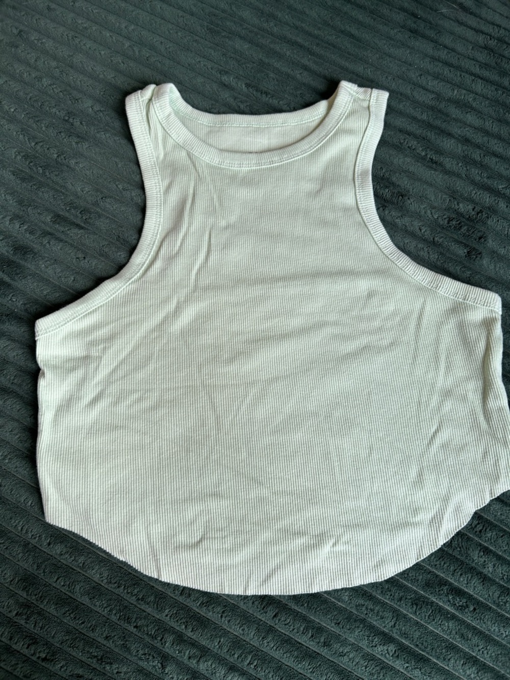 wild fable White Ribbed Tank - High Neck Racerback
